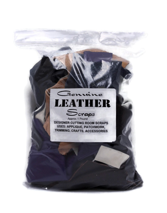 Genuine Leather Scraps 1 Pound Bag Assorted Leather Fabrics Pieces